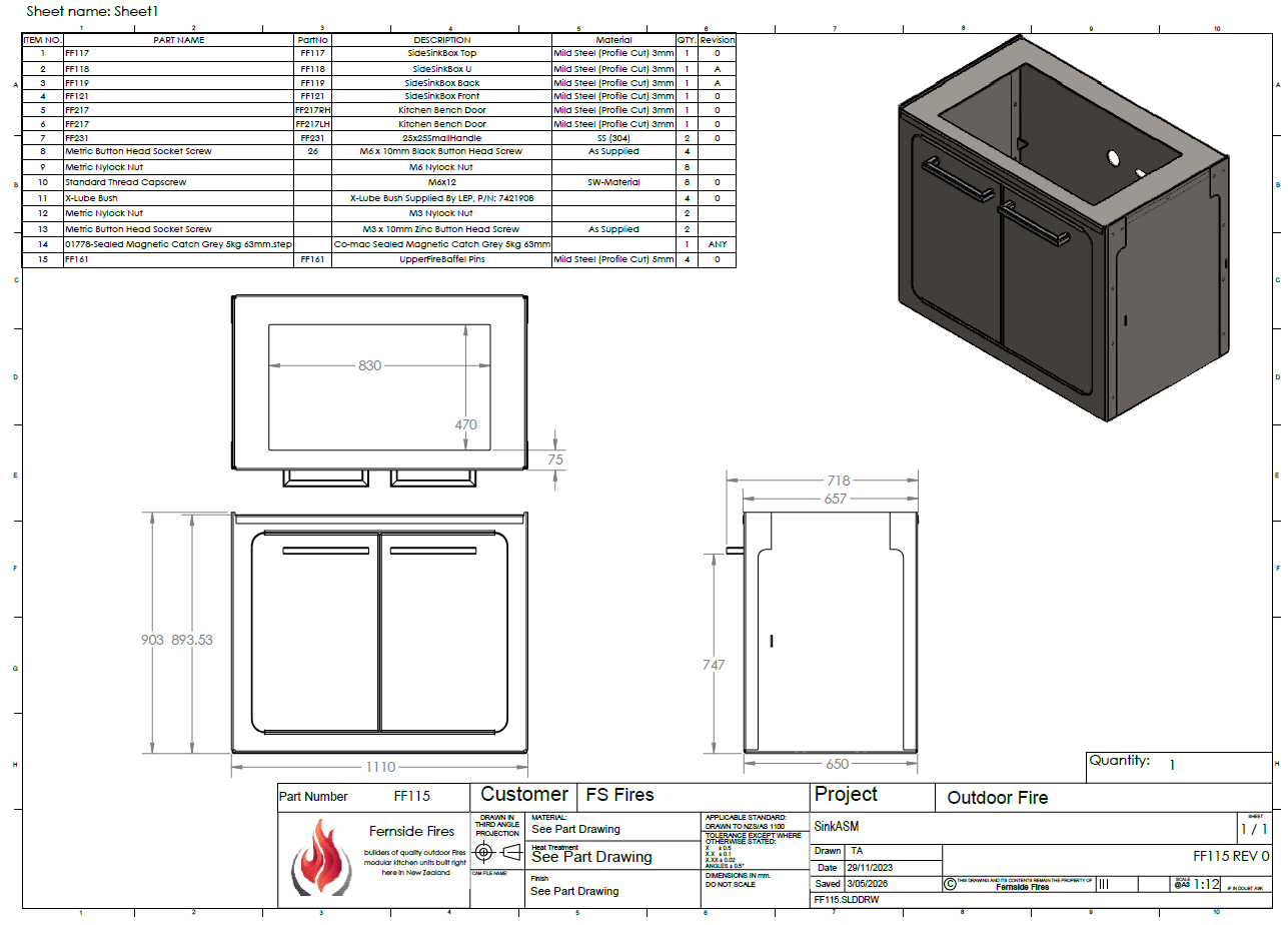 Kitchen Sink unit with doors - Image 2